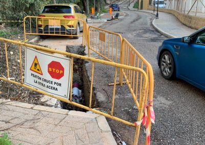 Zona de omision al tráfico en las calles de Benajarafe