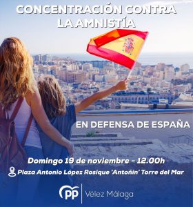 El Partido Popular llama a una movilización pacífica a todos los vecinos del municipio contra la amnistía y por la igualdad de España